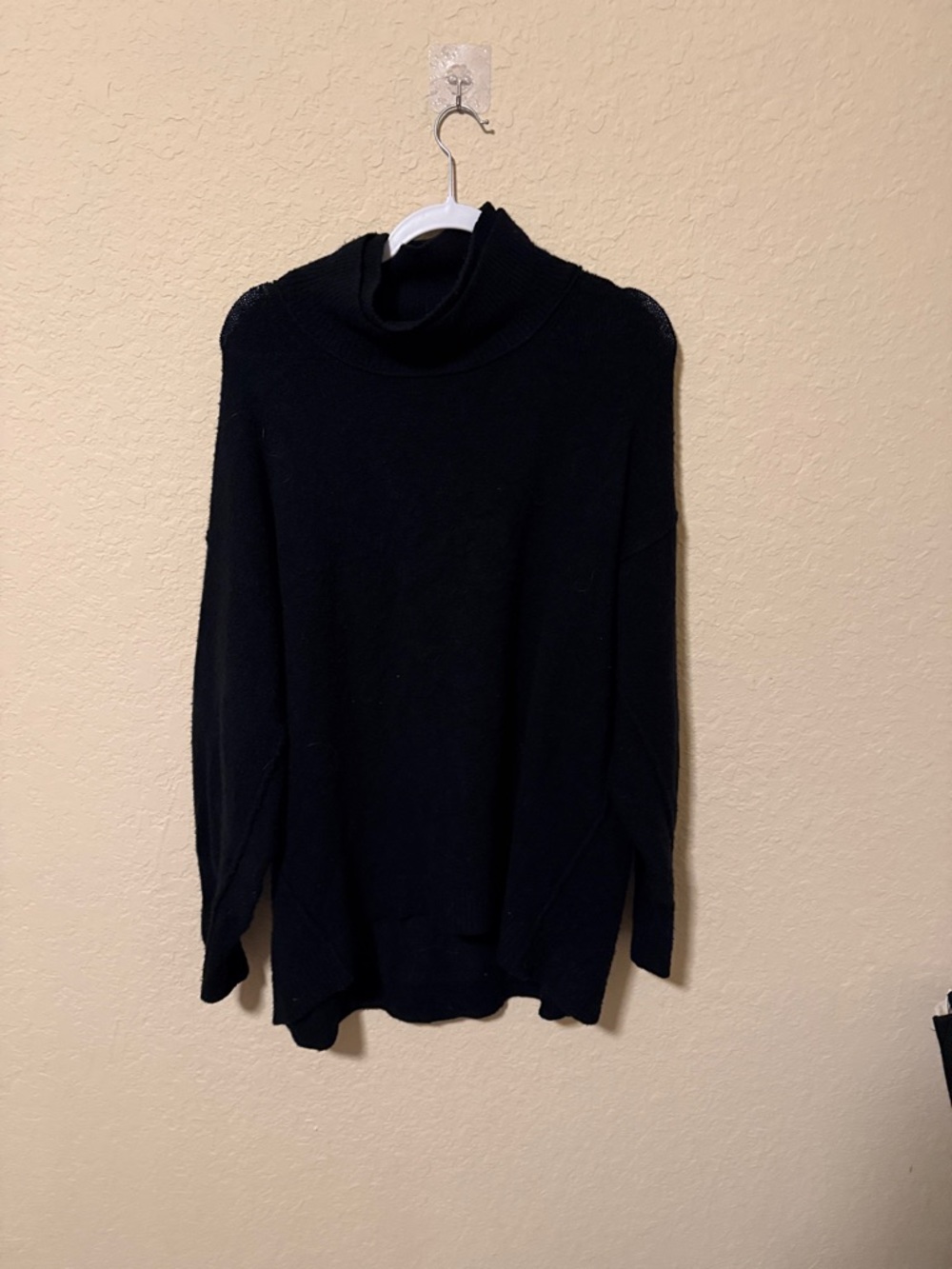 Free People Black mock neck Knit Sweater oversized xs